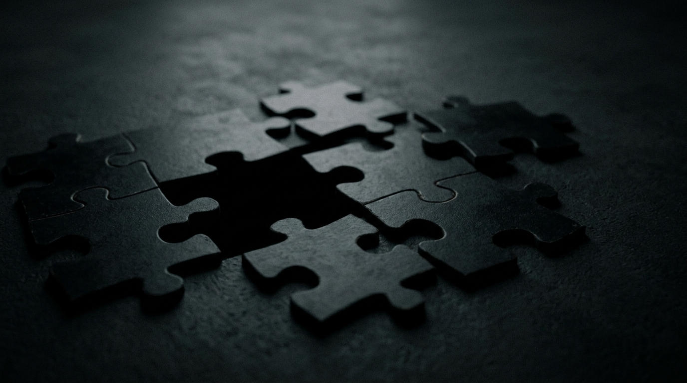 Abstract image of disconnected elements representing fragmented AI education policy across US states